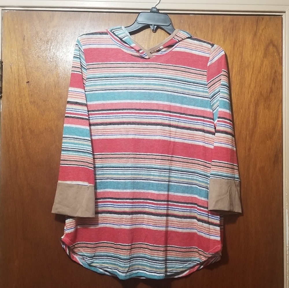 First Light hooded knit tunic.